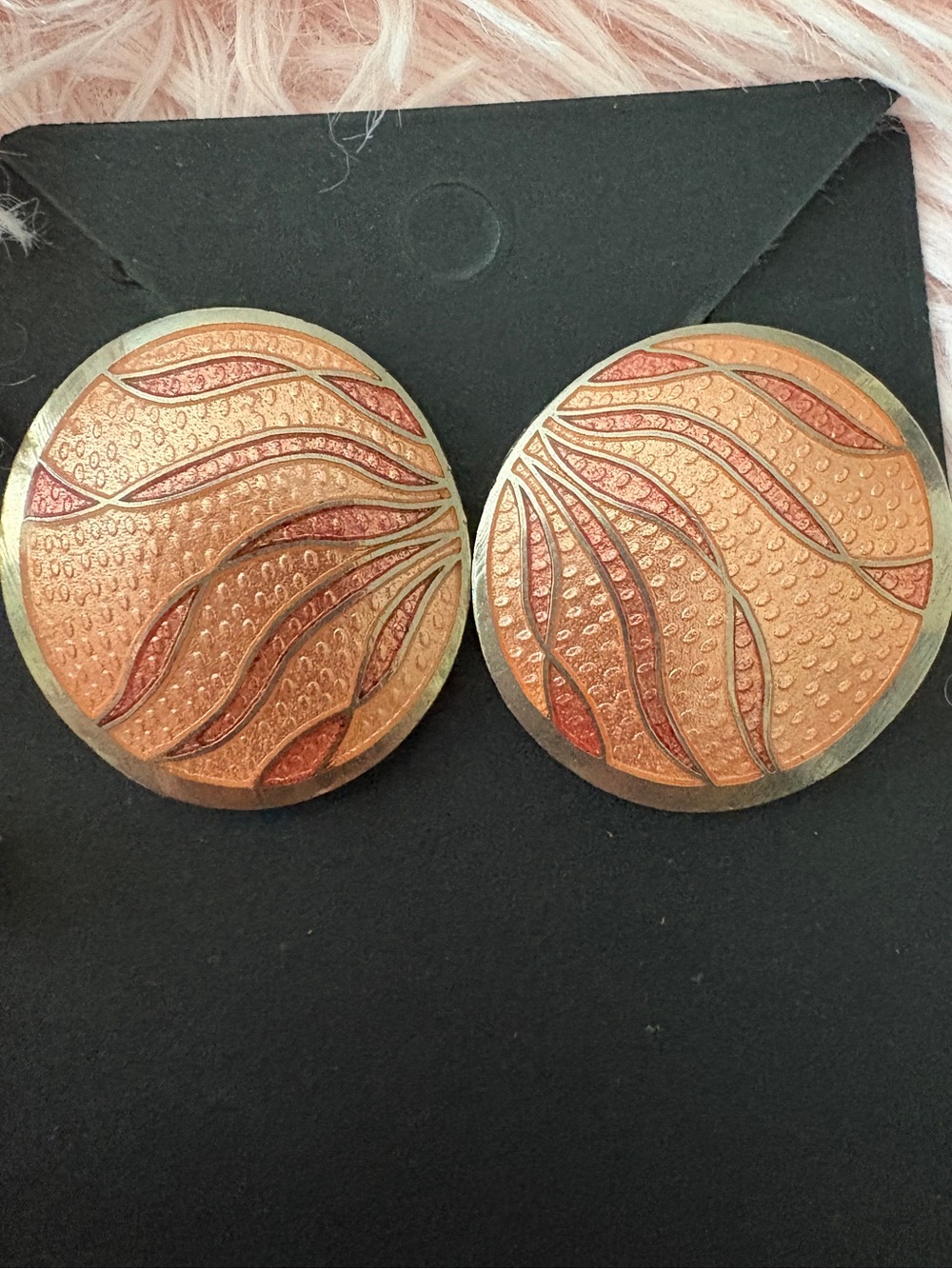 Vintage Cloisonné Siti Post Earrimgs EUC